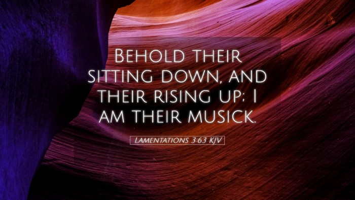 Picture 05 - Lamentations 3:63 KJV Desktop Wallpaper - Behold their sitting down, and their rising up; I - Desktop Bible Verse Wallpaper