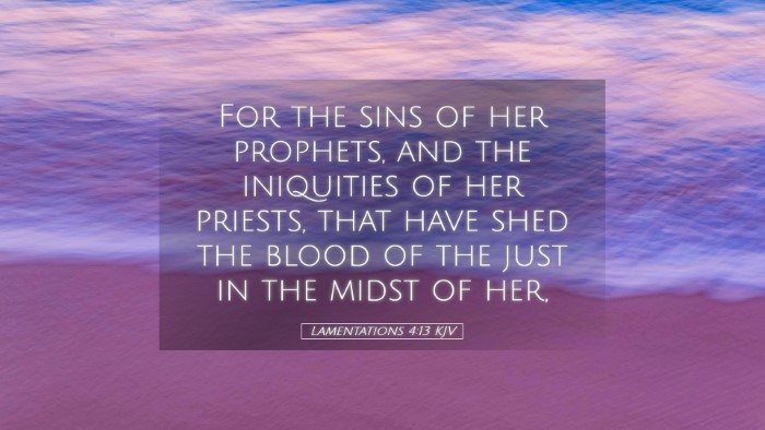 Picture 05 - Lamentations 4:13 KJV Desktop Wallpaper - For the sins of her prophets, and the iniquities - Desktop Bible Verse Wallpaper