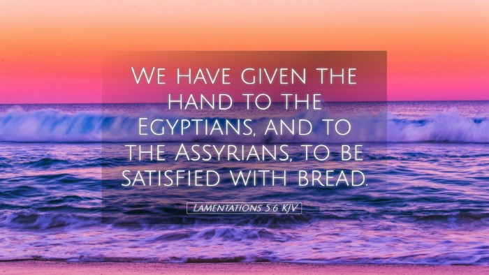 Picture 05 - Lamentations 5:6 KJV Desktop Wallpaper - We have given the hand to the Egyptians, and to - Desktop Bible Verse Wallpaper