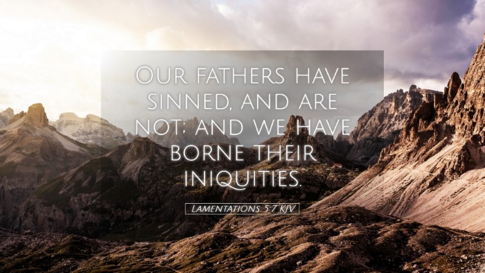 Picture 05 - Lamentations 5:7 KJV Desktop Wallpaper - Our fathers have sinned, and are not; and we have - Desktop Bible Verse Wallpaper