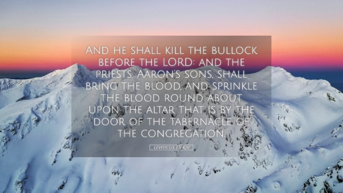 Picture 05 - Leviticus 1:5 KJV Desktop Wallpaper - And he shall kill the bullock before the LORD: - Desktop Bible Verse Wallpaper