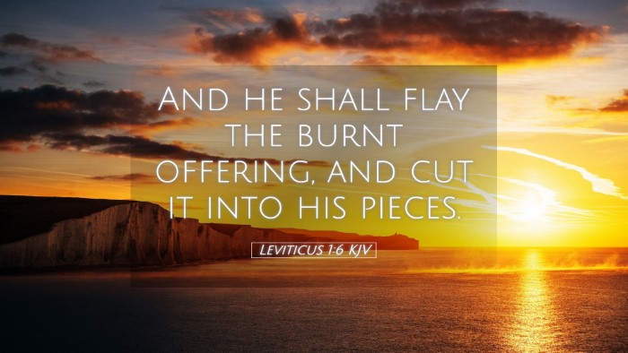 Picture 05 - Leviticus 1:6 KJV Desktop Wallpaper - And he shall flay the burnt offering, and cut it - Desktop Bible Verse Wallpaper