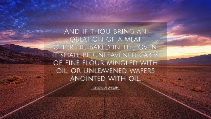 Picture 05 - Leviticus 2:4 KJV Desktop Wallpaper - And if thou bring an oblation of a meat offering - Desktop Bible Verse Wallpaper