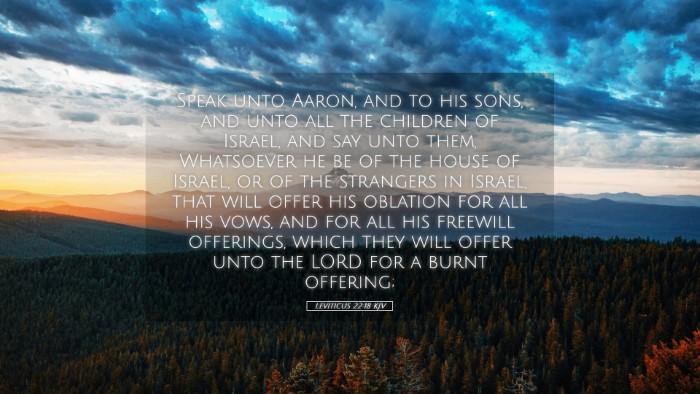 Picture 05 - Leviticus 22:18 KJV Desktop Wallpaper - Speak unto Aaron, and to his sons, and unto all - Desktop Bible Verse Wallpaper