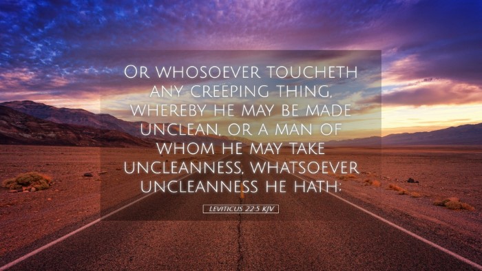 Picture 05 - Leviticus 22:5 KJV Desktop Wallpaper - Or whosoever toucheth any creeping thing, whereby - Desktop Bible Verse Wallpaper