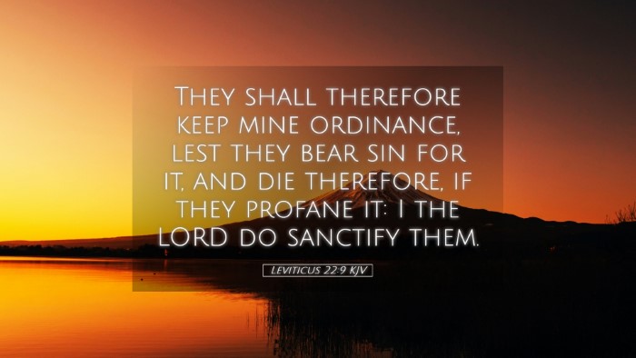Picture 05 - Leviticus 22:9 KJV Desktop Wallpaper - They shall therefore keep mine ordinance, lest - Desktop Bible Verse Wallpaper
