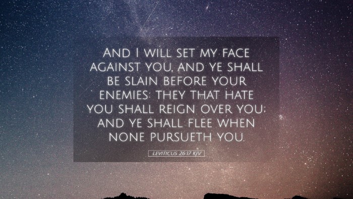 Picture 05 - Leviticus 26:17 KJV Desktop Wallpaper - And I will set my face against you, and ye shall - Desktop Bible Verse Wallpaper