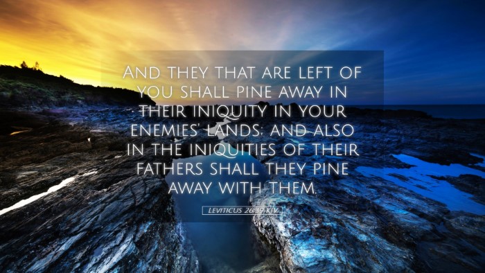 Picture 05 - Leviticus 26:39 KJV Desktop Wallpaper - And they that are left of you shall pine away in - Desktop Bible Verse Wallpaper