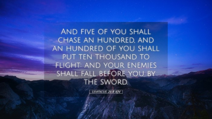 Picture 05 - Leviticus 26:8 KJV Desktop Wallpaper - And five of you shall chase an hundred, and an - Desktop Bible Verse Wallpaper