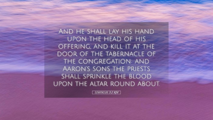 Picture 05 - Leviticus 3:2 KJV Desktop Wallpaper - And he shall lay his hand upon the head of his - Desktop Bible Verse Wallpaper