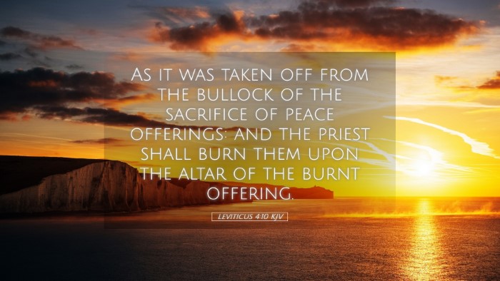 Picture 05 - Leviticus 4:10 KJV Desktop Wallpaper - As it was taken off from the bullock of the - Desktop Bible Verse Wallpaper