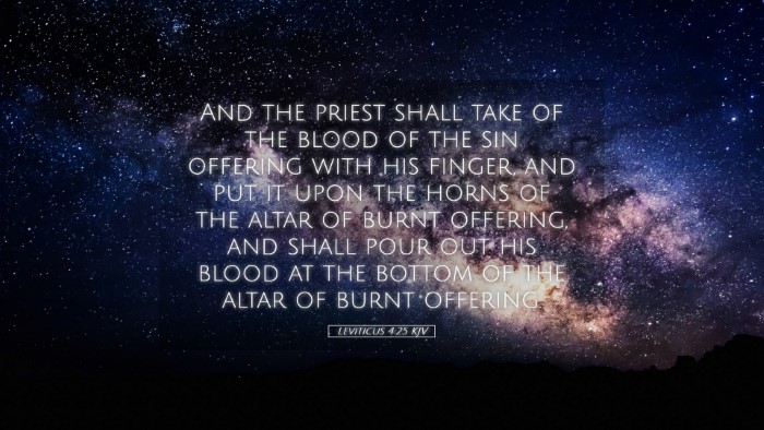 Picture 05 - Leviticus 4:25 KJV Desktop Wallpaper - And the priest shall take of the blood of the sin - Desktop Bible Verse Wallpaper