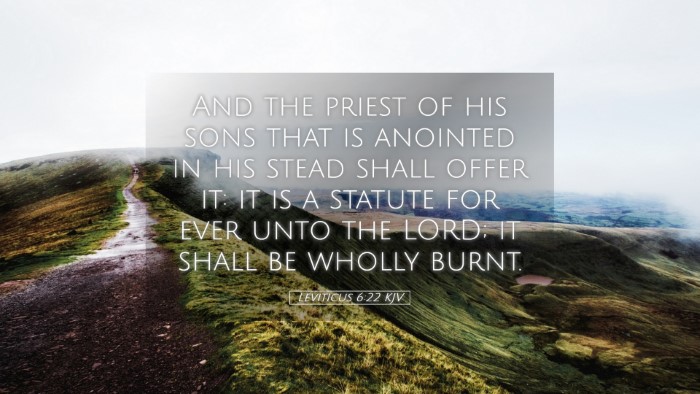 Picture 05 - Leviticus 6:22 KJV Desktop Wallpaper - And the priest of his sons that is anointed in - Desktop Bible Verse Wallpaper