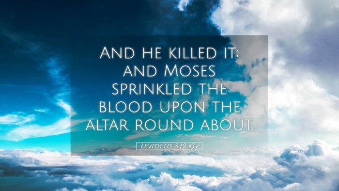 Picture 05 - Leviticus 8:19 KJV Desktop Wallpaper - And he killed it; and Moses sprinkled the blood - Desktop Bible Verse Wallpaper