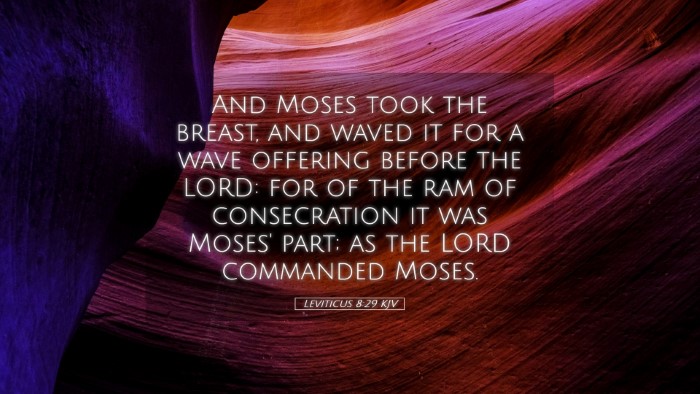 Picture 05 - Leviticus 8:29 KJV Desktop Wallpaper - And Moses took the breast, and waved it for a - Desktop Bible Verse Wallpaper