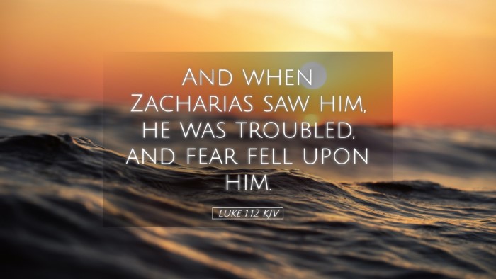 Picture 05 - Luke 1:12 KJV Desktop Wallpaper - And when Zacharias saw him, he was troubled, and - Desktop Bible Verse Wallpaper