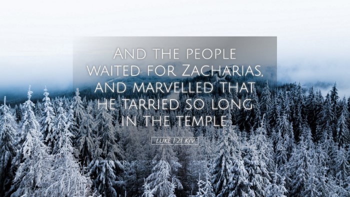 Picture 05 - Luke 1:21 KJV Desktop Wallpaper - And the people waited for Zacharias, and - Desktop Bible Verse Wallpaper