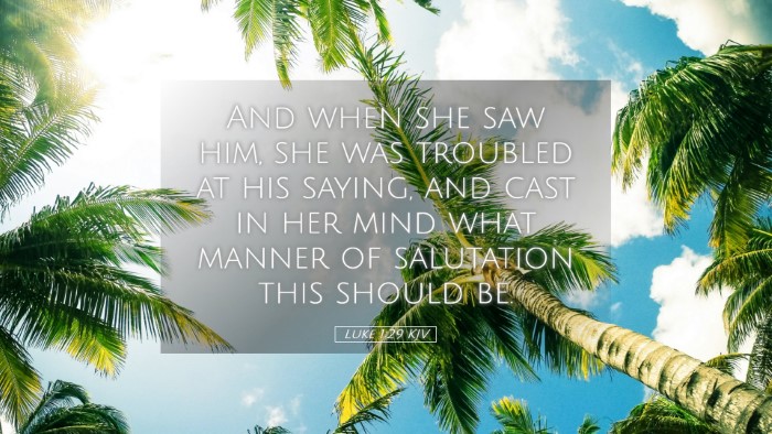 Picture 05 - Luke 1:29 KJV Desktop Wallpaper - And when she saw him, she was troubled at his - Desktop Bible Verse Wallpaper