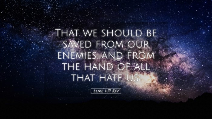 Picture 05 - Luke 1:71 KJV Desktop Wallpaper - That we should be saved from our enemies, and - Desktop Bible Verse Wallpaper