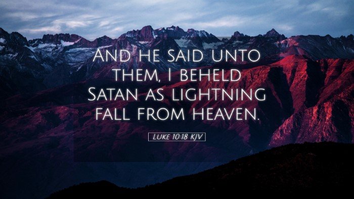 Picture 05 - Luke 10:18 KJV Desktop Wallpaper - And he said unto them, I beheld Satan as - Desktop Bible Verse Wallpaper
