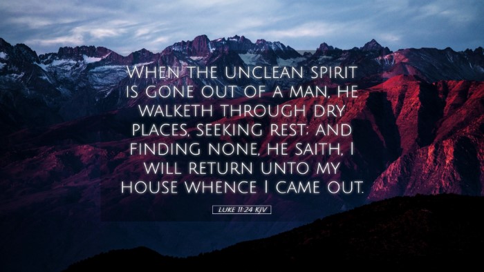 Picture 05 - Luke 11:24 KJV Desktop Wallpaper - When the unclean spirit is gone out of a man, he - Desktop Bible Verse Wallpaper