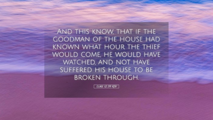 Picture 05 - Luke 12:39 KJV Desktop Wallpaper - And this know, that if the goodman of the house - Desktop Bible Verse Wallpaper