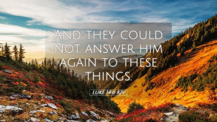 Picture 05 - Luke 14:6 KJV Desktop Wallpaper - And they could not answer him again to these - Desktop Bible Verse Wallpaper