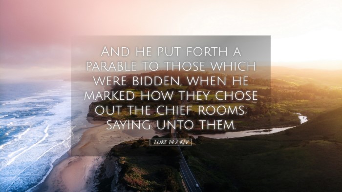 Picture 05 - Luke 14:7 KJV Desktop Wallpaper - And he put forth a parable to those which were - Desktop Bible Verse Wallpaper