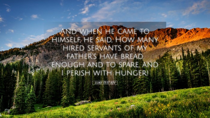 Picture 05 - Luke 15:17 KJV Desktop Wallpaper - And when he came to himself, he said, How many - Desktop Bible Verse Wallpaper