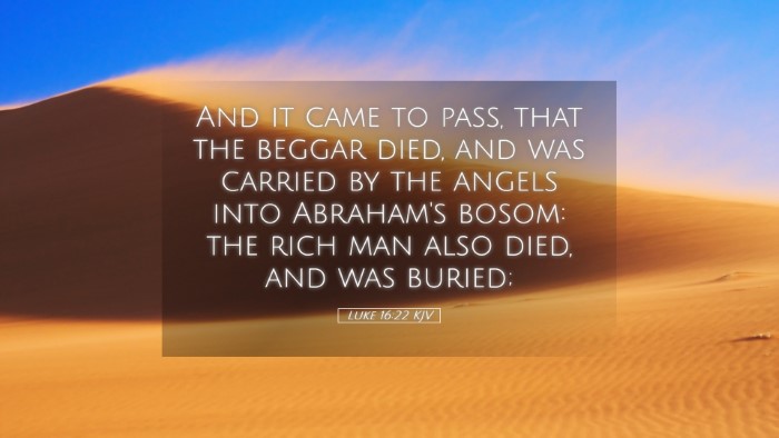 Picture 05 - Luke 16:22 KJV Desktop Wallpaper - And it came to pass, that the beggar died, and - Desktop Bible Verse Wallpaper