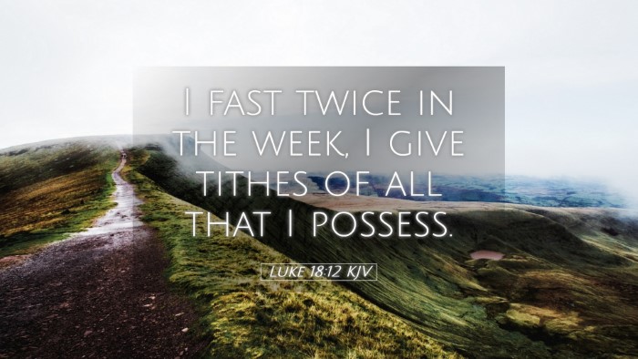 Picture 05 - Luke 18:12 KJV Desktop Wallpaper - I fast twice in the week, I give tithes of all - Desktop Bible Verse Wallpaper