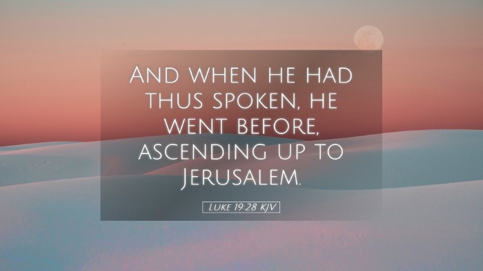 Picture 05 - Luke 19:28 KJV Desktop Wallpaper - And when he had thus spoken, he went before, - Desktop Bible Verse Wallpaper