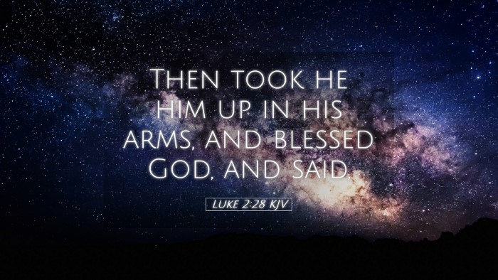 Picture 05 - Luke 2:28 KJV Desktop Wallpaper - Then took he him up in his arms, and blessed God, - Desktop Bible Verse Wallpaper