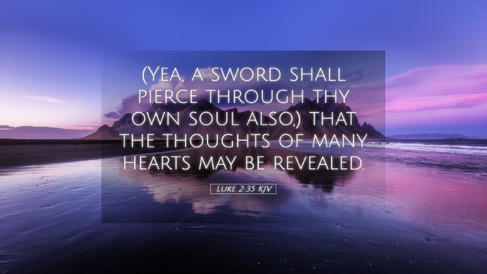 Picture 05 - Luke 2:35 KJV Desktop Wallpaper - (Yea, a sword shall pierce through thy own soul - Desktop Bible Verse Wallpaper