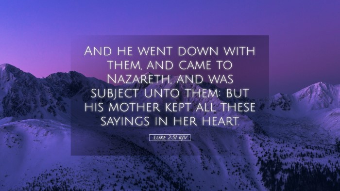 Picture 05 - Luke 2:51 KJV Desktop Wallpaper - And he went down with them, and came to Nazareth, - Desktop Bible Verse Wallpaper