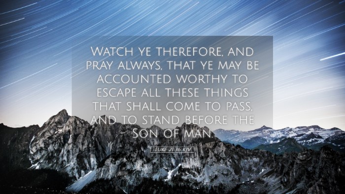 Picture 05 - Luke 21:36 KJV Desktop Wallpaper - Watch ye therefore, and pray always, that ye may - Desktop Bible Verse Wallpaper