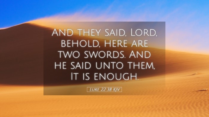 Picture 05 - Luke 22:38 KJV Desktop Wallpaper - And they said, Lord, behold, here are two swords. - Desktop Bible Verse Wallpaper