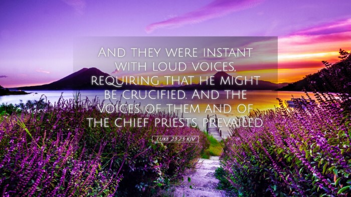 Picture 05 - Luke 23:23 KJV Desktop Wallpaper - And they were instant with loud voices, requiring - Desktop Bible Verse Wallpaper