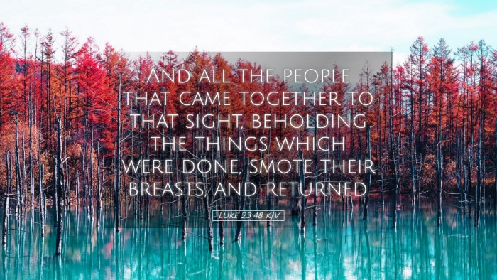 Picture 05 - Luke 23:48 KJV Desktop Wallpaper - And all the people that came together to that - Desktop Bible Verse Wallpaper
