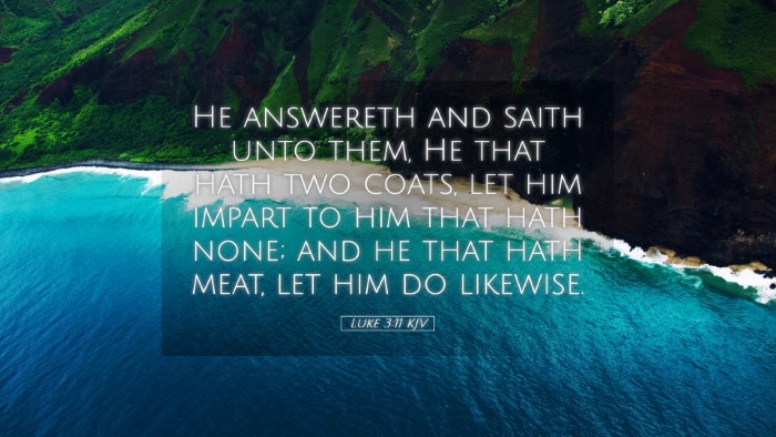 Picture 05 - Luke 3:11 KJV Desktop Wallpaper - He answereth and saith unto them, He that hath - Desktop Bible Verse Wallpaper