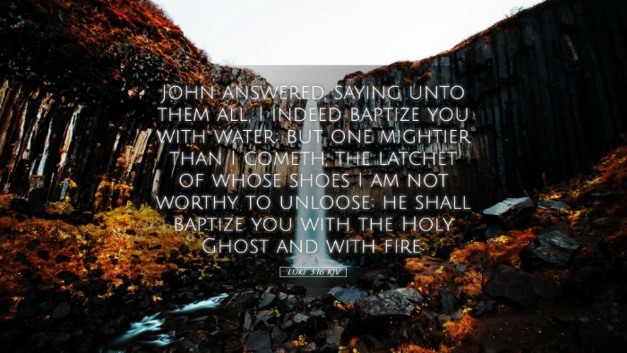 Picture 05 - Luke 3:16 KJV Desktop Wallpaper - John answered, saying unto them all, I indeed - Desktop Bible Verse Wallpaper