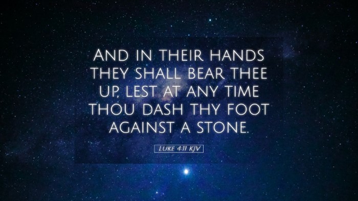 Picture 05 - Luke 4:11 KJV Desktop Wallpaper - And in their hands they shall bear thee up, lest - Desktop Bible Verse Wallpaper