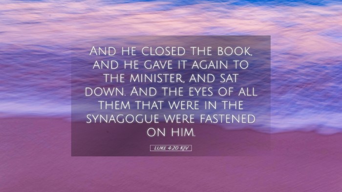 Picture 05 - Luke 4:20 KJV Desktop Wallpaper - And he closed the book, and he gave it again to - Desktop Bible Verse Wallpaper