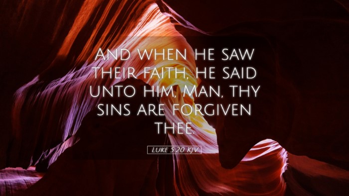 Picture 05 - Luke 5:20 KJV Desktop Wallpaper - And when he saw their faith, he said unto him, - Desktop Bible Verse Wallpaper