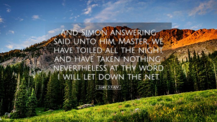 Picture 05 - Luke 5:5 KJV Desktop Wallpaper - And Simon answering said unto him, Master, we - Desktop Bible Verse Wallpaper