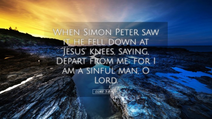 Picture 05 - Luke 5:8 KJV Desktop Wallpaper - When Simon Peter saw it, he fell down at Jesus' - Desktop Bible Verse Wallpaper