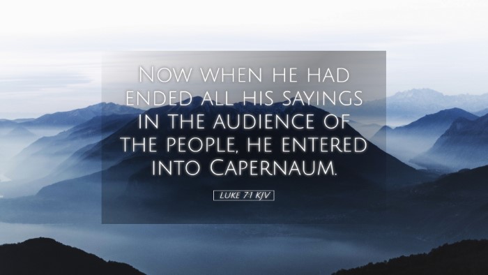 Picture 05 - Luke 7:1 KJV Desktop Wallpaper - Now when he had ended all his sayings in the - Desktop Bible Verse Wallpaper