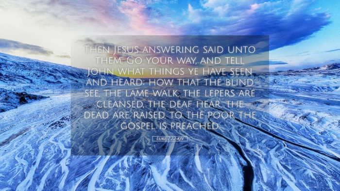 Picture 05 - Luke 7:22 KJV Desktop Wallpaper - Then Jesus answering said unto them, Go your way, - Desktop Bible Verse Wallpaper