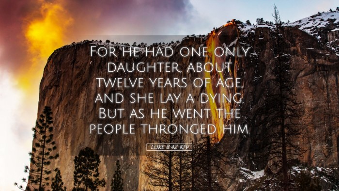 Picture 05 - Luke 8:42 KJV Desktop Wallpaper - For he had one only daughter, about twelve years - Desktop Bible Verse Wallpaper