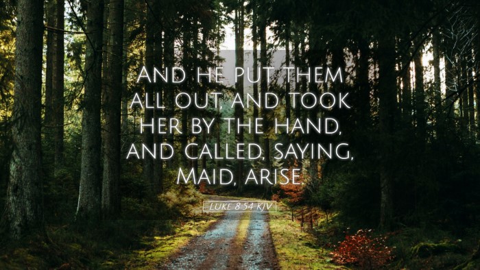 Picture 05 - Luke 8:54 KJV Desktop Wallpaper - And he put them all out, and took her by the - Desktop Bible Verse Wallpaper